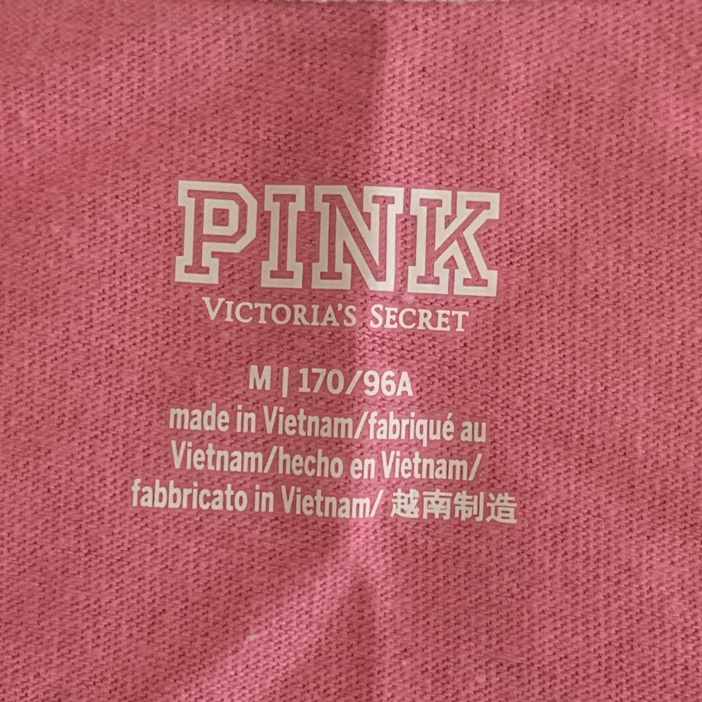 NWT Victoria’s Secret PINK Racerback Tank Top Pink Logo Cotton Blend - Picture 8 of 9